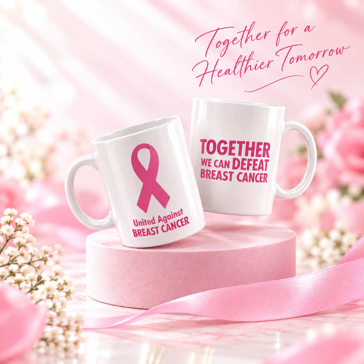 Pink Ribbon Mug