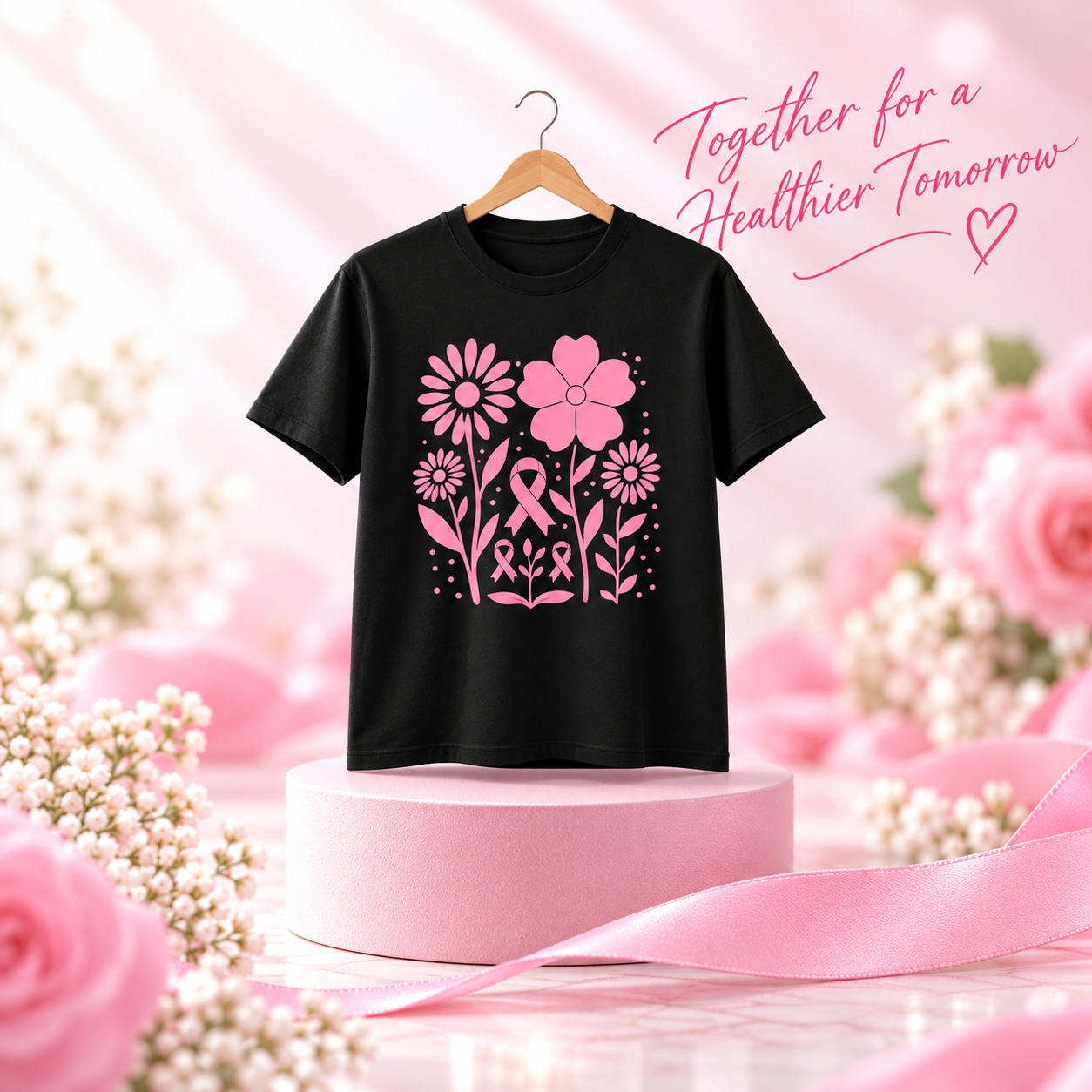 Blooming Strength Pink Ribbon T-Shirt