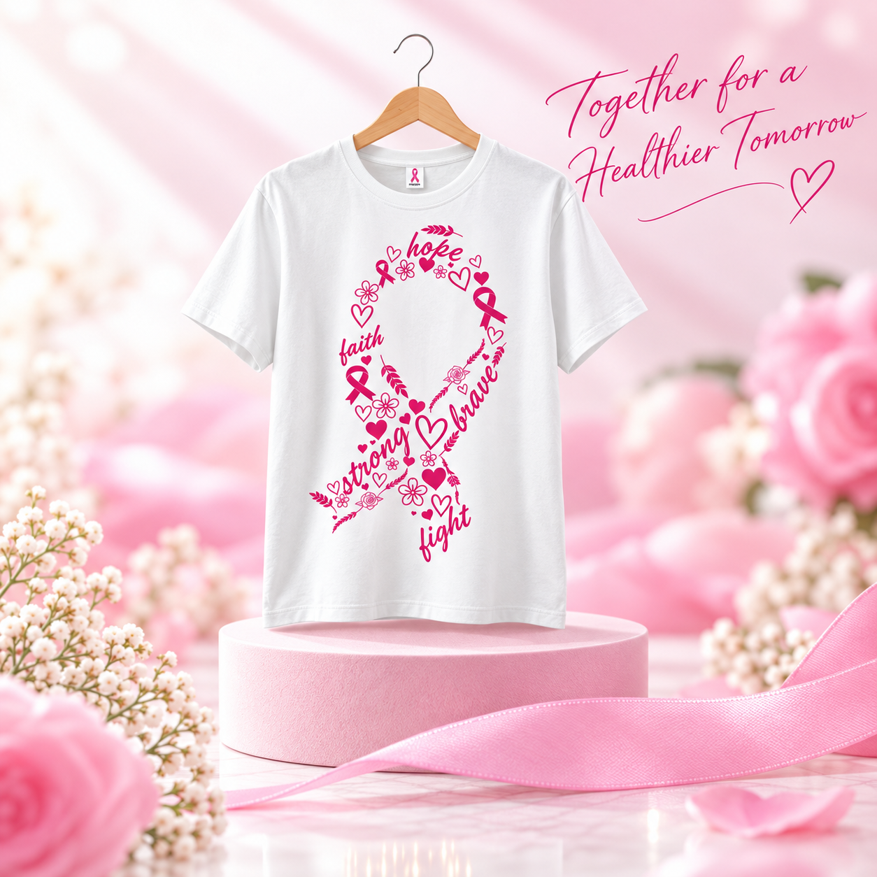 Hope and Strength Pink Ribbon T-Shirt