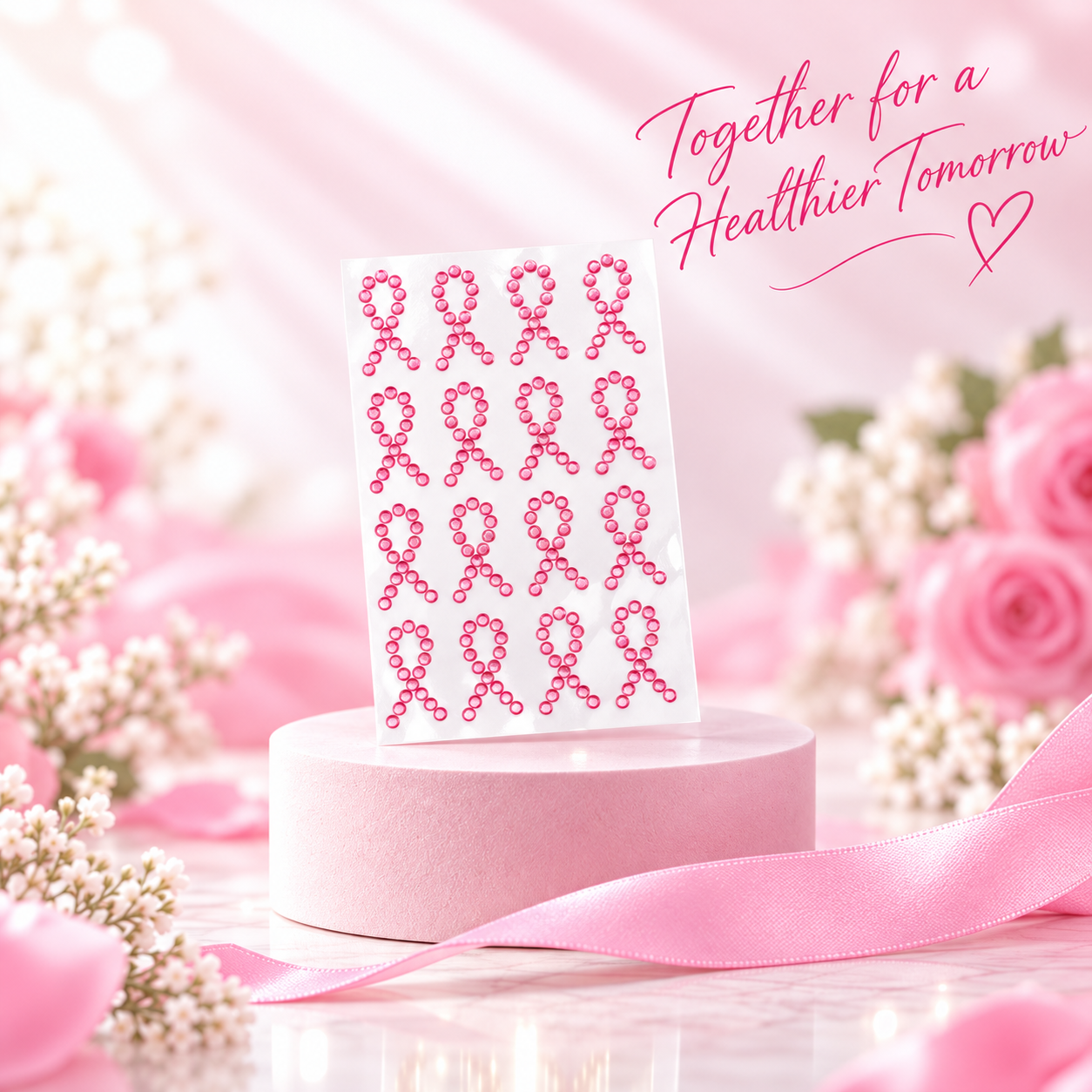 Pink Ribbon Sticker Sheet