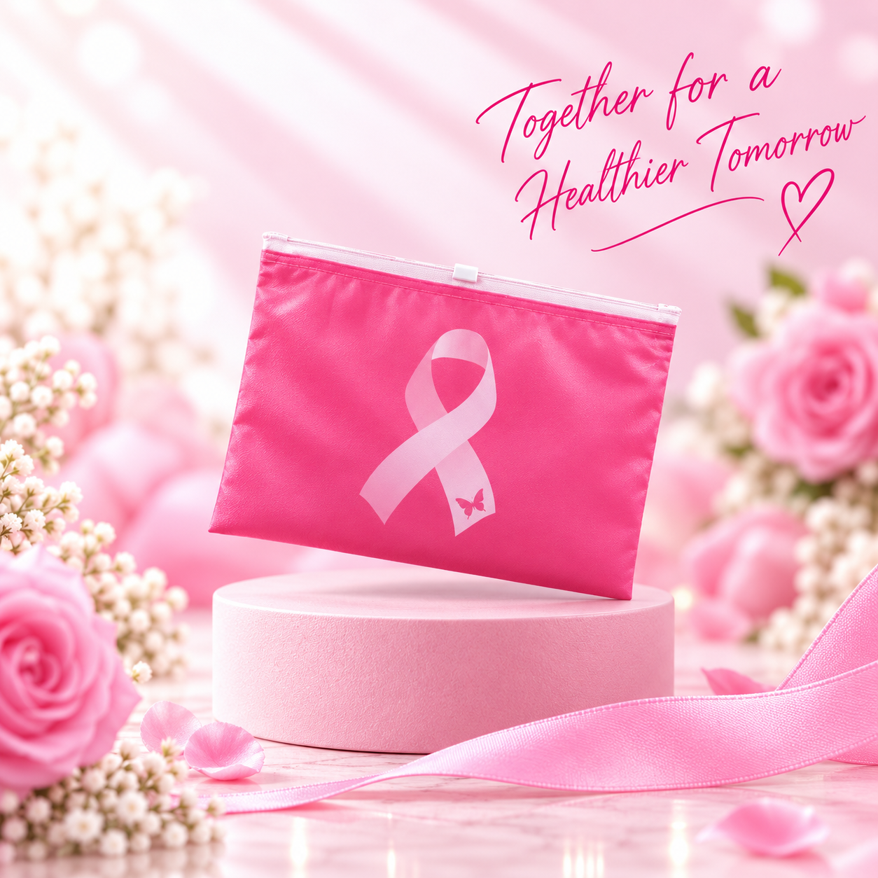 Pink Ribbon Pouch