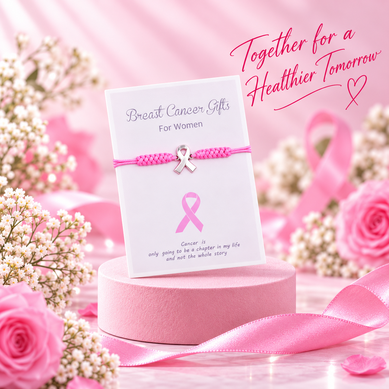 Pink Ribbon Bracelet Card